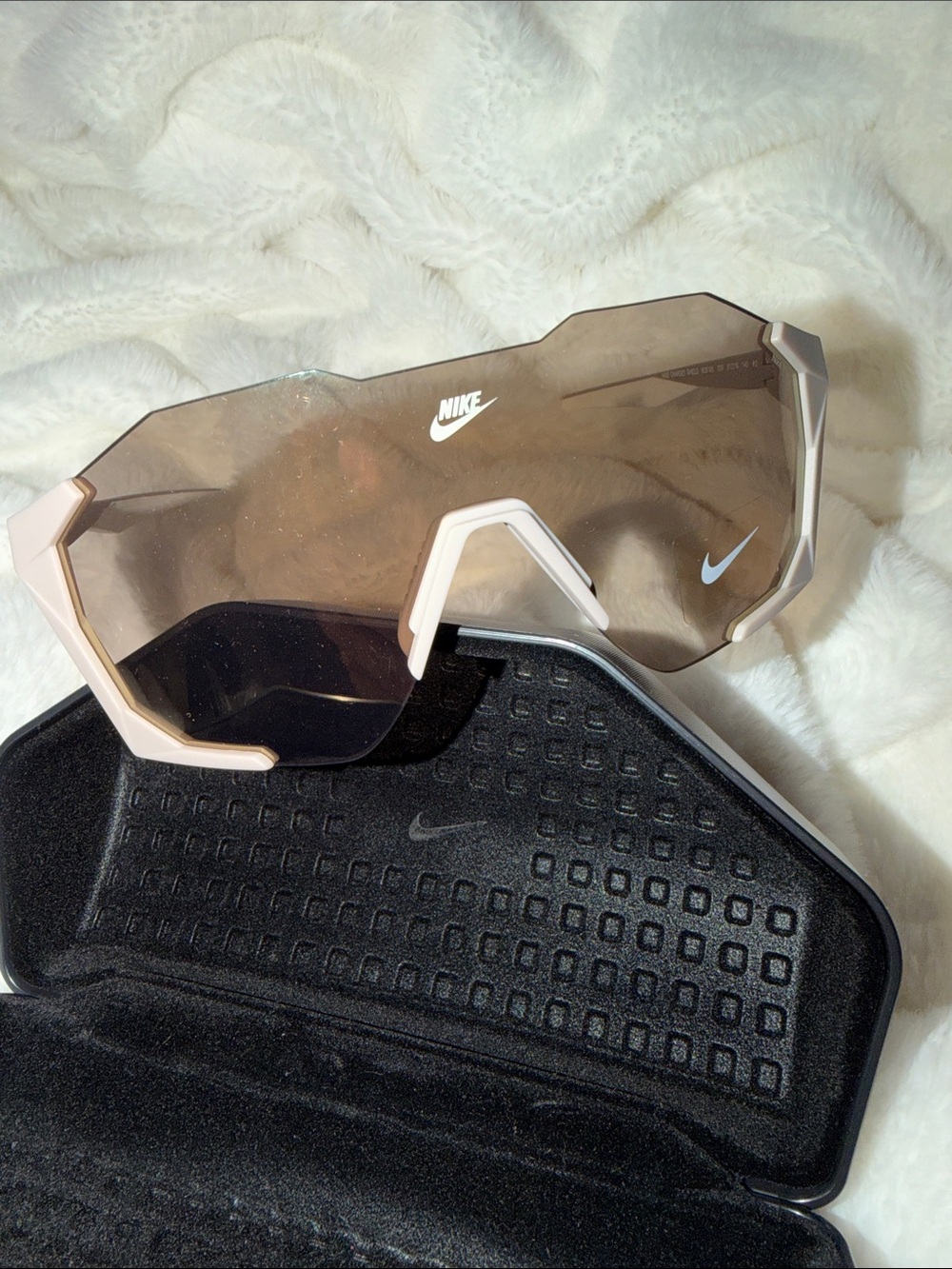 Nike Charged Shield Sunglasses matte college grey mirrored gold lenses